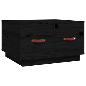 Schwarzer Couchtisch Kiefer Massivholz 60x53 cm