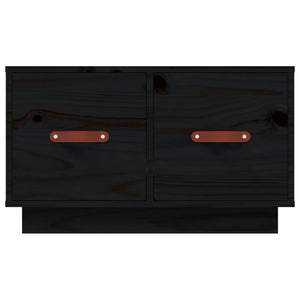 Schwarzer Couchtisch Kiefer Massivholz 60x53 cm
