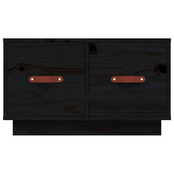 Schwarzer Couchtisch Kiefer Massivholz 60x53 cm