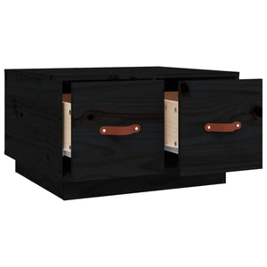 Schwarzer Couchtisch Kiefer Massivholz 60x53 cm