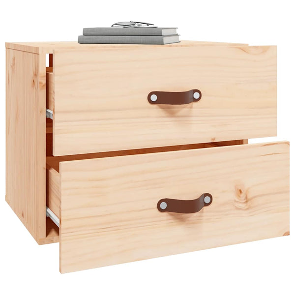 Wand-Nachttische 2er Set Kiefer 50x40 cm