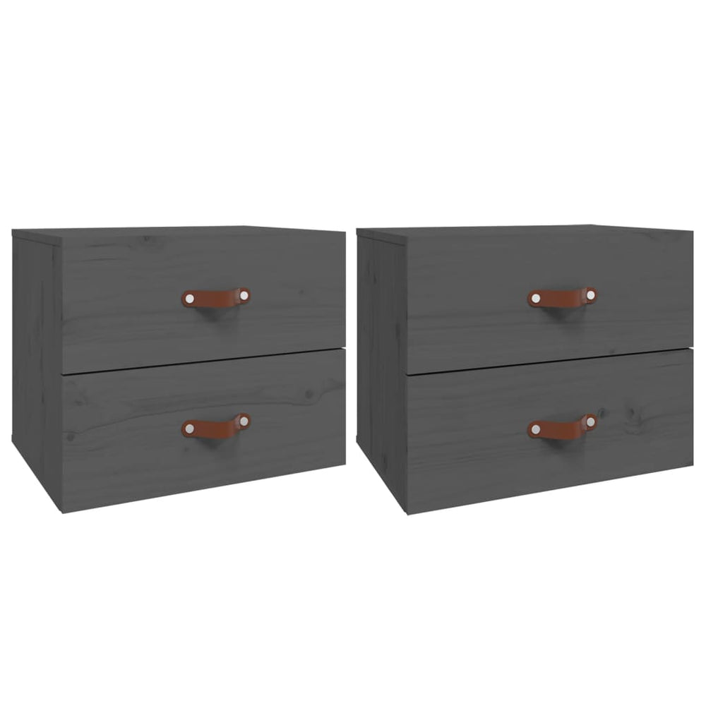 vidaXL Wall-Mounted Nightstands 2 pcs Grey 50x36x40 cm