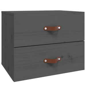 Wand-Nachttische Grau, 2er-Set