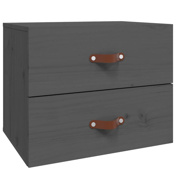 Wand-Nachttische Grau, 2er-Set