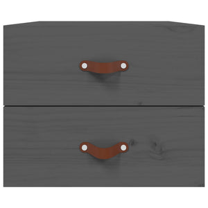 Wand-Nachttische Grau, 2er-Set
