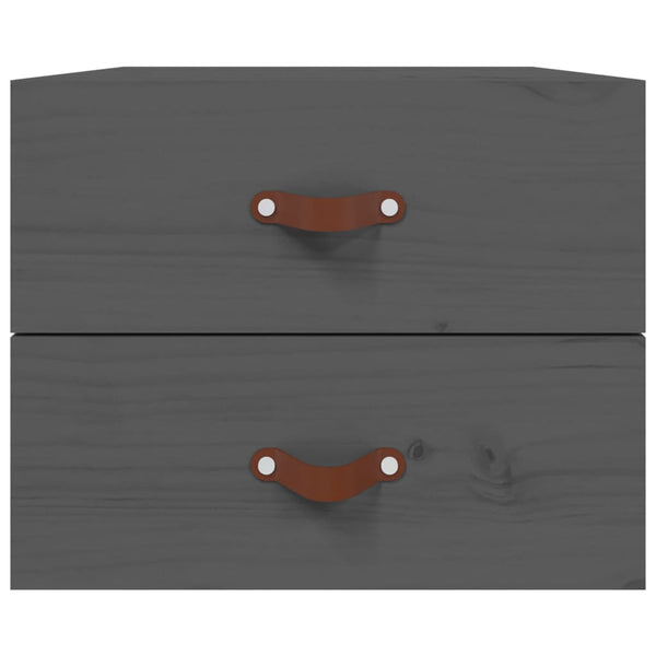 Wand-Nachttische Grau, 2er-Set