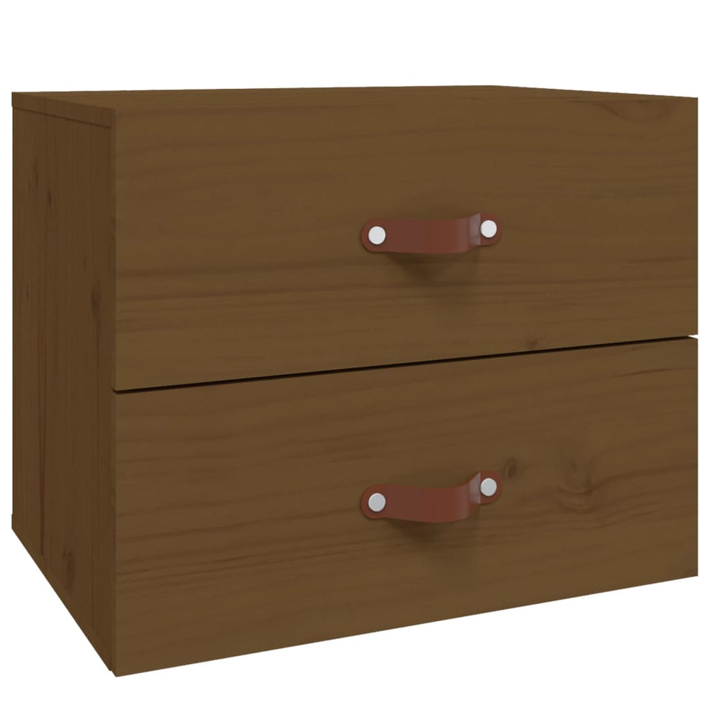 vidaXL Wall-Mounted Nightstand Honey Brown 50x36x40 cm