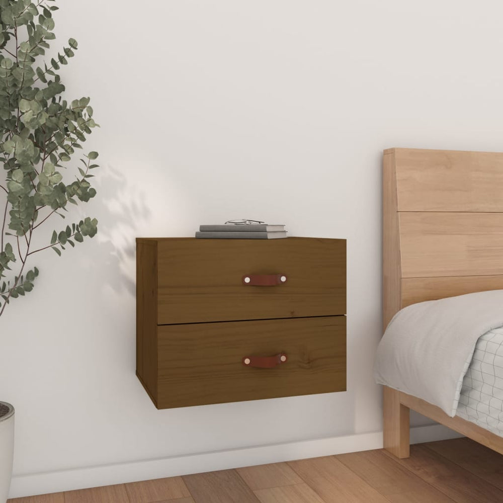 vidaXL Wall-Mounted Nightstand Honey Brown 50x36x40 cm