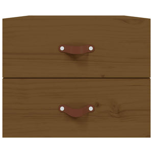 2er Set Wand-Nachttische Honigbraun