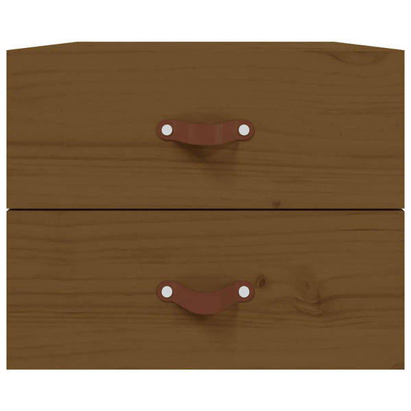 2er Set Wand-Nachttische Honigbraun