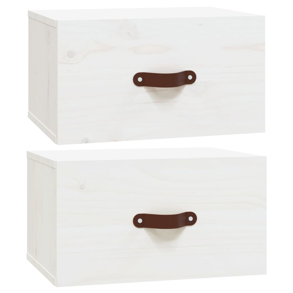 vidaXL Wall-Mounted Bedside Tables 2 pcs White 40x29.5x22 cm