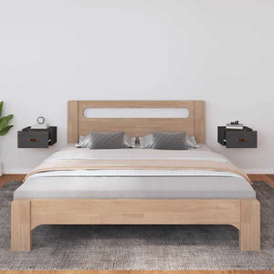 Wand-Nachttische Grau, 2er-Set