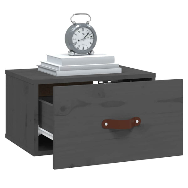 Wand-Nachttische Grau, 2er-Set