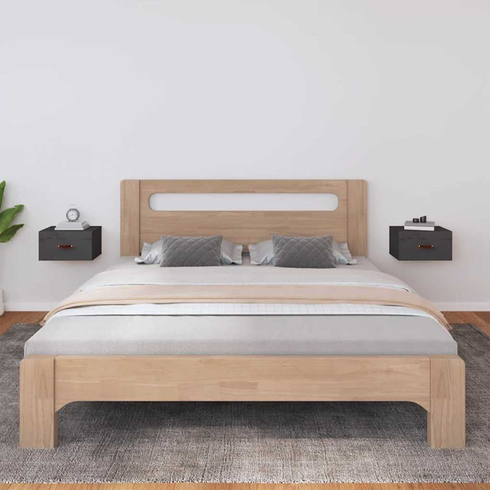 vidaXL Wall-Mounted Bedside Tables 2 pcs Grey 40x29.5x22 cm