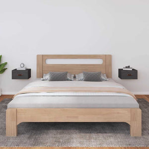 Wand-Nachttische Grau, 2er-Set