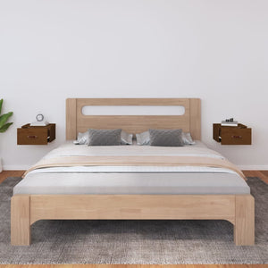 Wand-Nachttische 2er Set Honigbraun