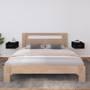 Wand-Nachttische Schwarz, 2er Set