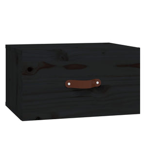 Wand-Nachttische Schwarz, 2er Set