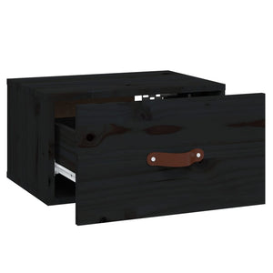 Wand-Nachttische Schwarz, 2er Set