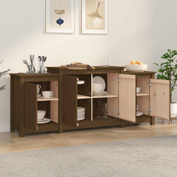 Sideboard Honigbraun 164 cm Kiefer Massivholz