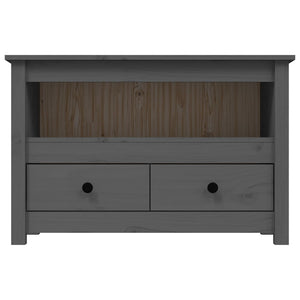 Grauer TV-Schrank Kiefer Massivholz 79 cm