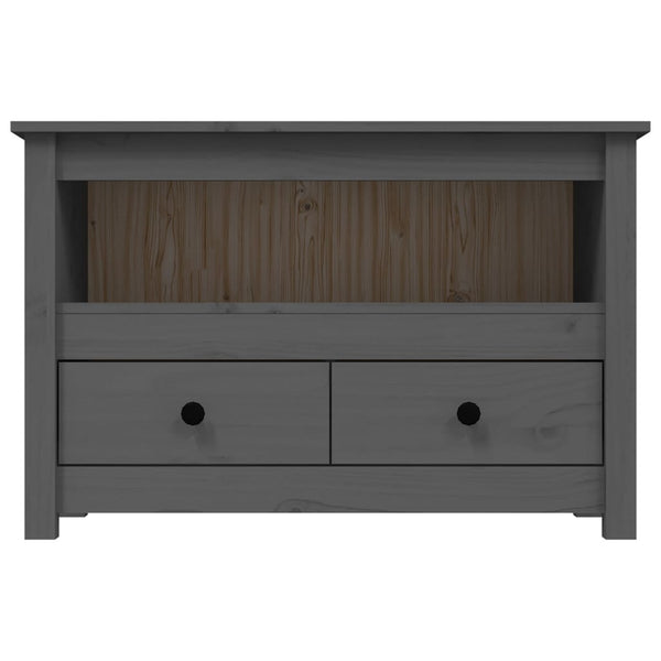 Grauer TV-Schrank Kiefer Massivholz 79 cm