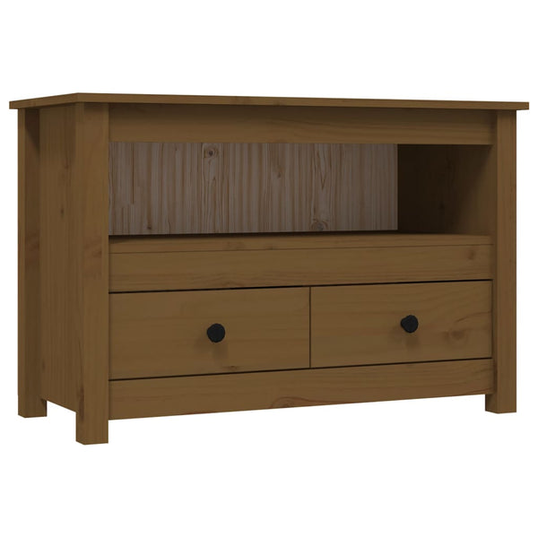 TV-Schrank Honigbraun Kiefer Massivholz 79 cm