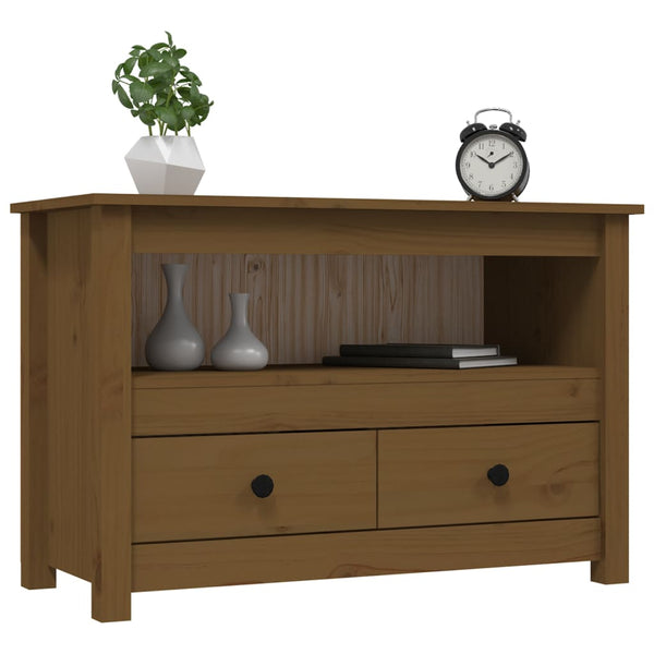 TV-Schrank Honigbraun Kiefer Massivholz 79 cm