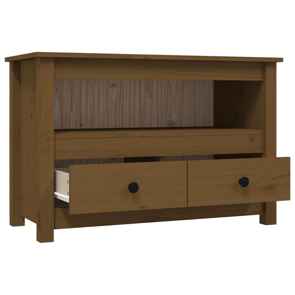 TV-Schrank Honigbraun Kiefer Massivholz 79 cm