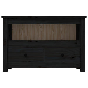 Schwarzer TV-Schrank Kiefer Massivholz 79cm