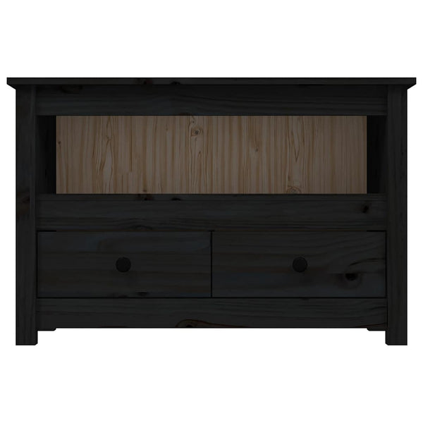 Schwarzer TV-Schrank Kiefer Massivholz 79cm