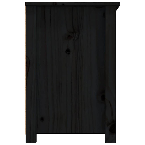 Schwarzer TV-Schrank Kiefer Massivholz 79cm