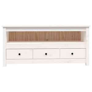 Weißer TV-Schrank Kiefer Massivholz 114cm
