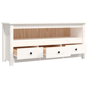 Weißer TV-Schrank Kiefer Massivholz 114cm