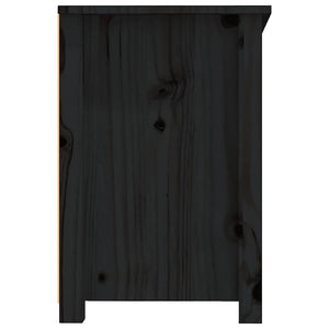 Schwarzer TV-Schrank Kiefer Massivholz 114cm