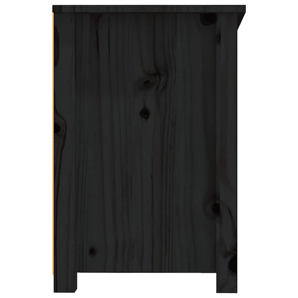 Schwarzer TV-Schrank Kiefer Massivholz 114cm