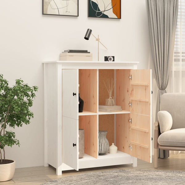 Weißes Kiefer Massivholz Sideboard 83x100cm