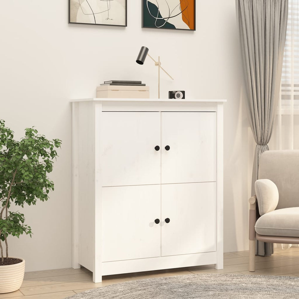 vidaXL Sideboard White 83x41.5x100 cm Solid Pine Wood