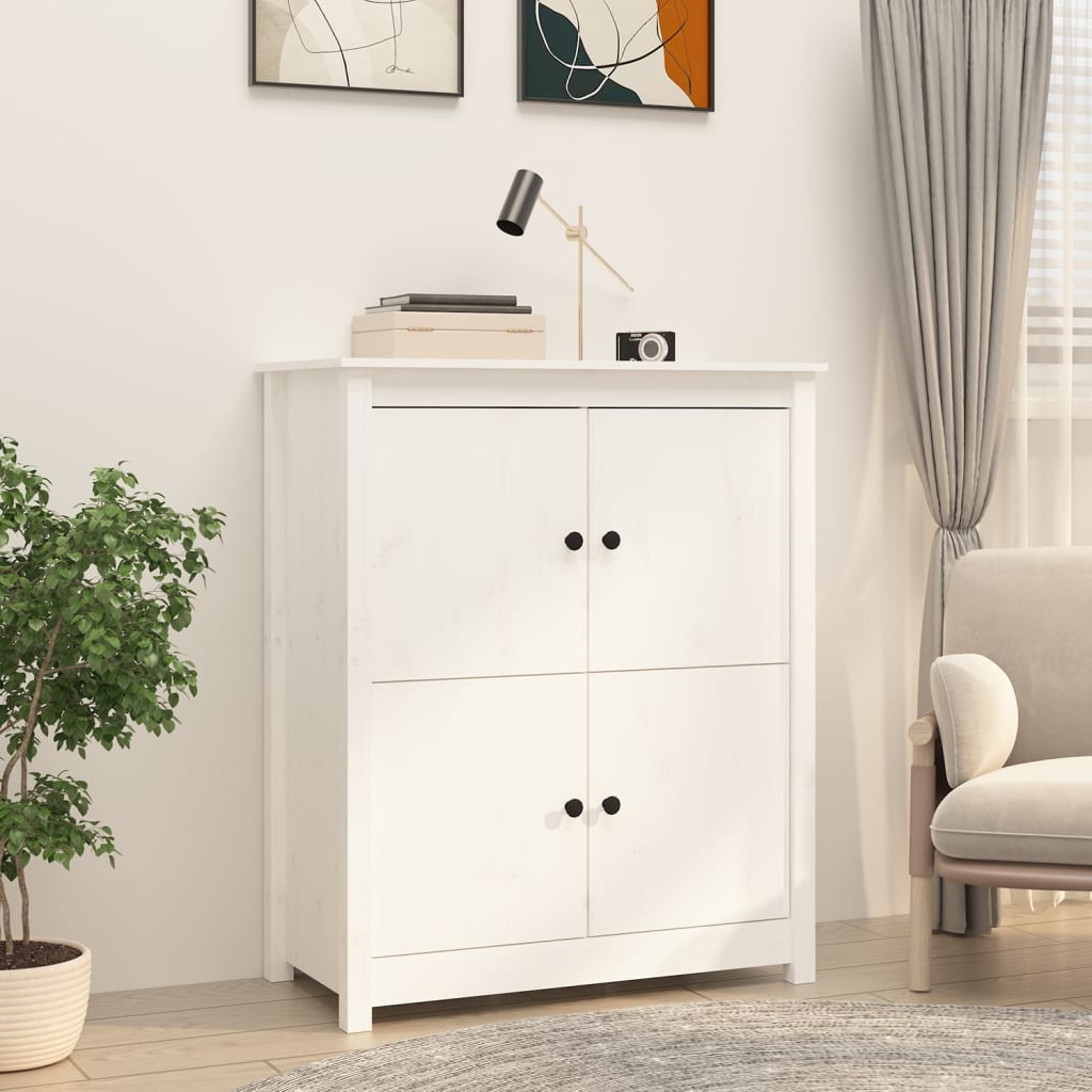 Weißes Kiefer Massivholz Sideboard 83x100cm