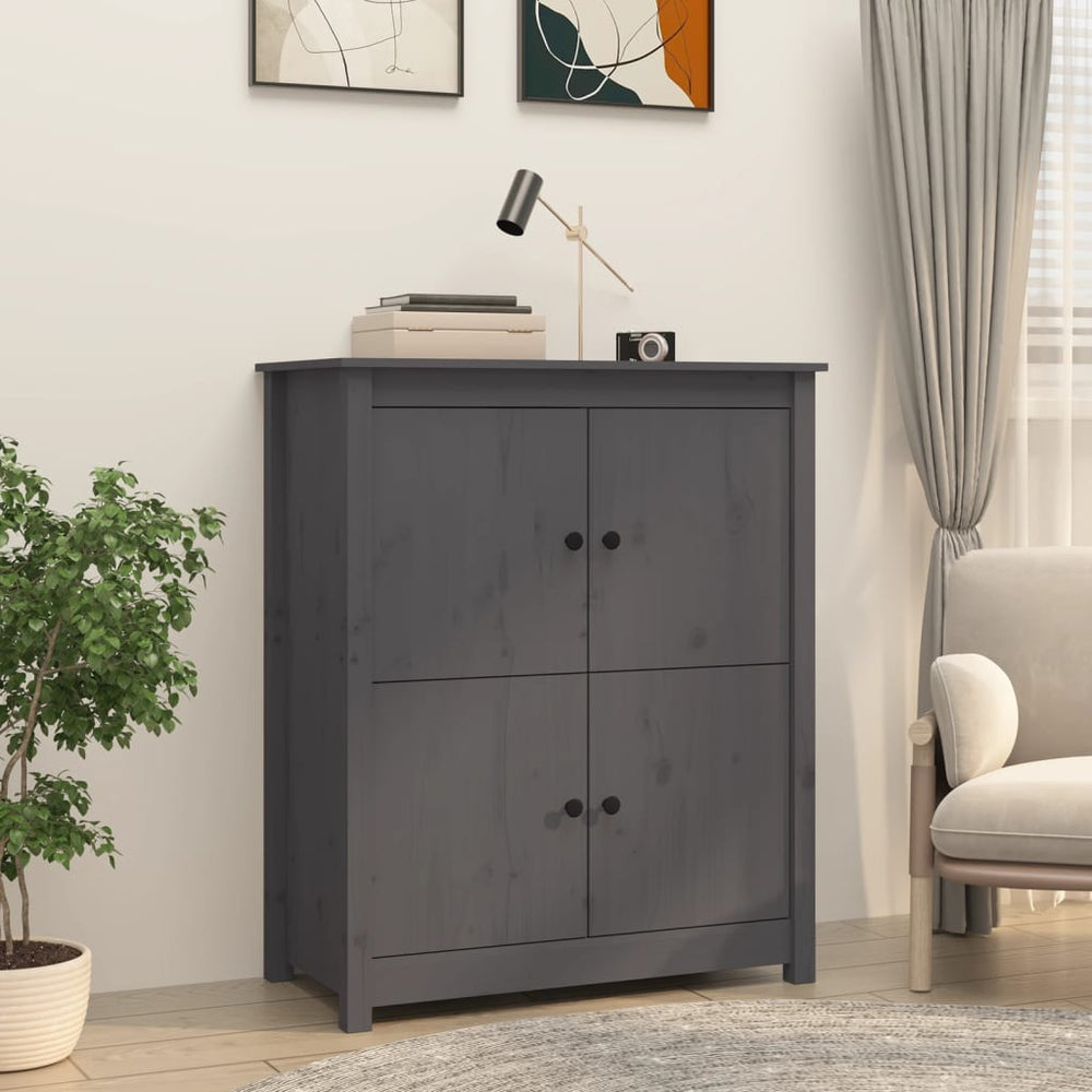 vidaXL Sideboard Grey 83x41.5x100 cm Solid Pine Wood