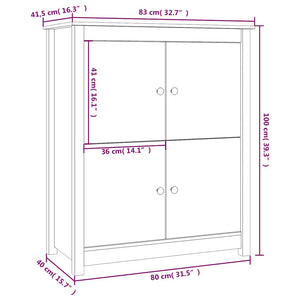 Honigbraunes Kiefer Sideboard, 83 cm