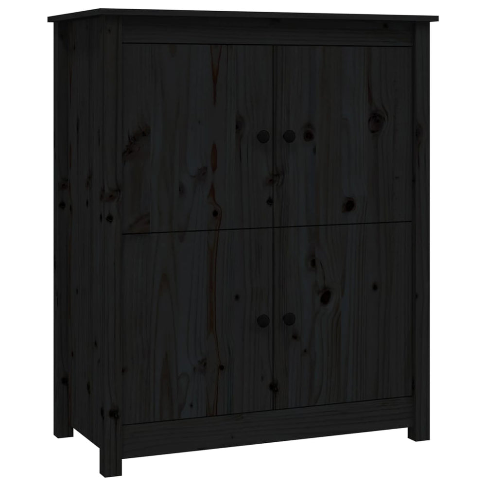 Schwarzes Kiefer Massivholz Sideboard 83x100cm