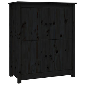 Schwarzes Kiefer Massivholz Sideboard 83x100cm
