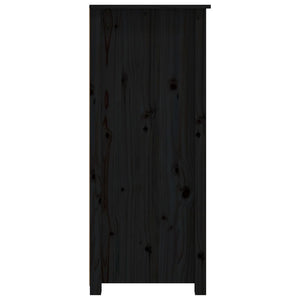 Schwarzes Kiefer Massivholz Sideboard 83x100cm