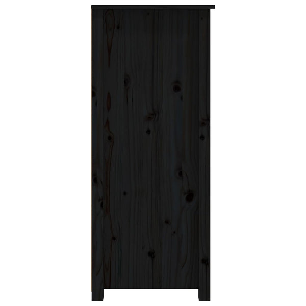 Schwarzes Kiefer Massivholz Sideboard 83x100cm