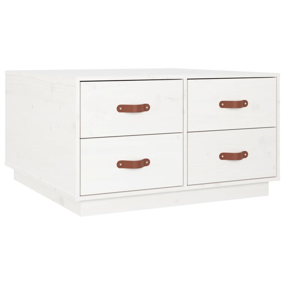 vidaXL Coffee Table White 80x80x45 cm Solid Pine Wood