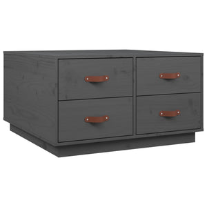 Grauer Couchtisch 80x80 cm Kiefer Massivholz