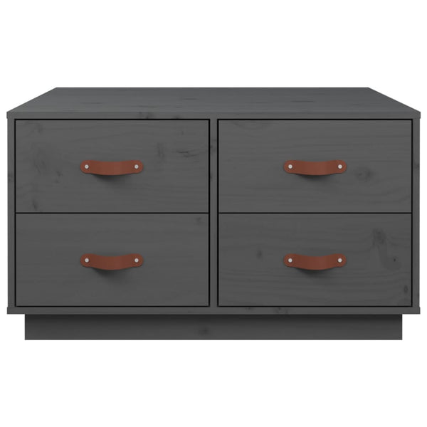 Grauer Couchtisch 80x80 cm Kiefer Massivholz