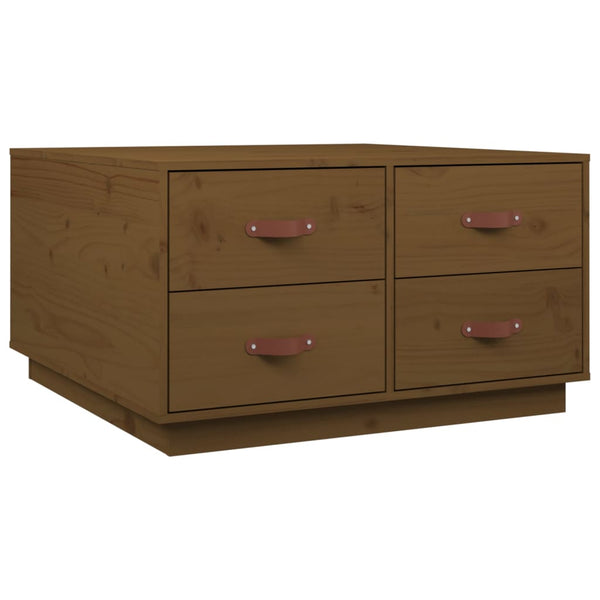Couchtisch Honigbraun Kiefer Massivholz 80x80 cm