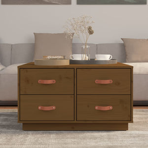 Couchtisch Honigbraun Kiefer Massivholz 80x80 cm